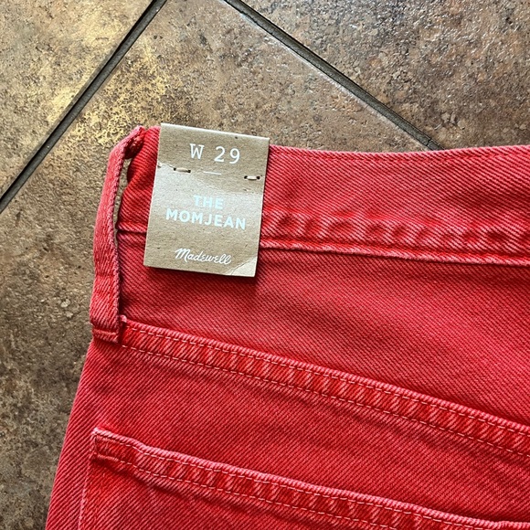 Madewell The Mom Jean High Rise in Red Size 29. NWT! - Picture 11 of 11